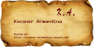 Kocsner Armandina névjegykártya